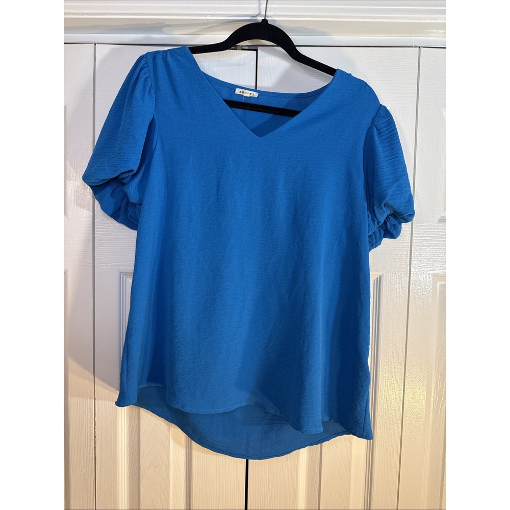 Jodifl Size Small Women's Pullover Top Bright Blue/Turquoise Top‎